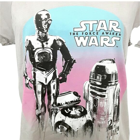 Disney Parks Star Wars R2-D2 Droids The Force Awakens Womens M Gray Shirt NWT - Picture 12 of 12